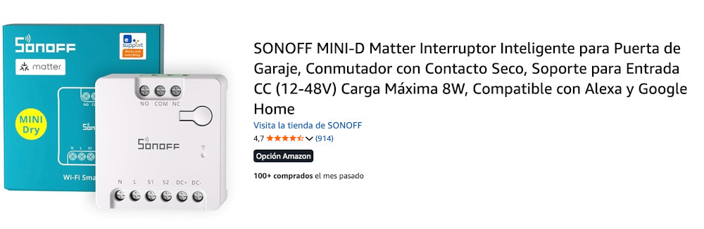 Image:Aqara T2 versus SONOFF MINI-D Matter, abridor de puerta de garaje (HomeKit)