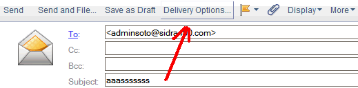 Image:Recibir la respuesta en otra dirección de correo