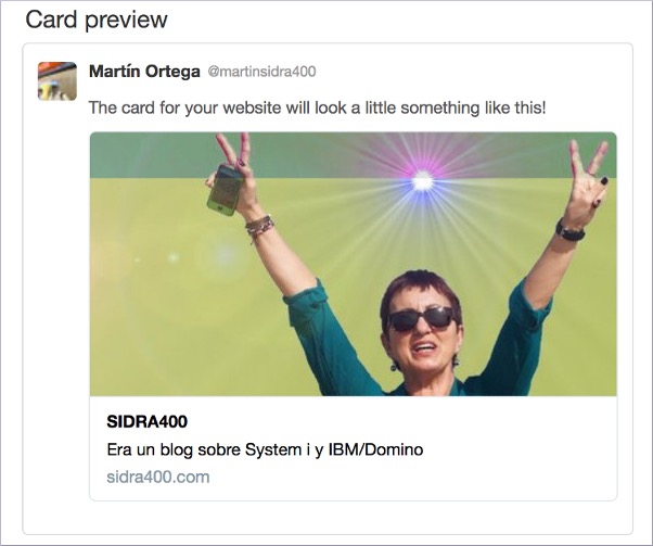 Image:How to integrate twitter cards in IBM Domino Blog (Part II)